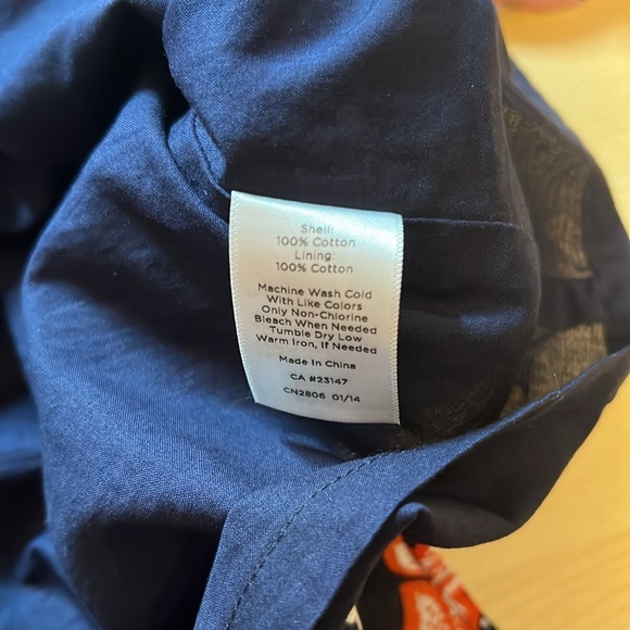 TALBOTS Navy and Orange Floral Pleated Skirt with Pockets Size 8 - Picture 8 of 10